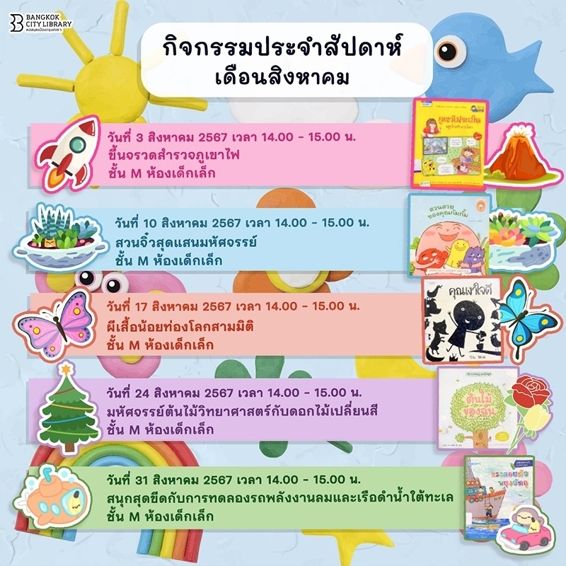 กิจกรรมเด็กประจำสัปดาห์เดือนสิงหาคม2567  