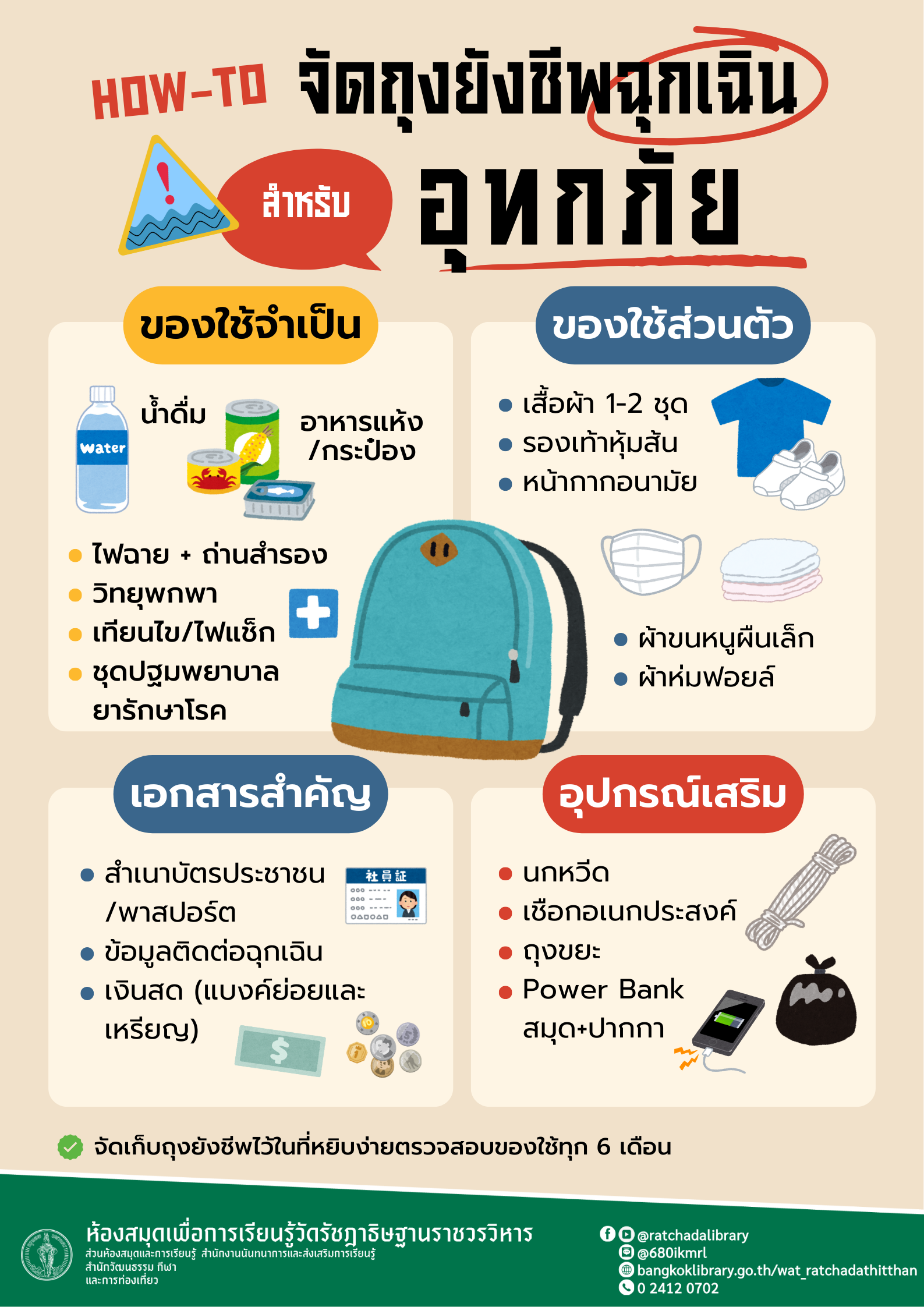 Howtoจัดถุงยังชีพฉุกเฉินช่วงนํ้าท่วม