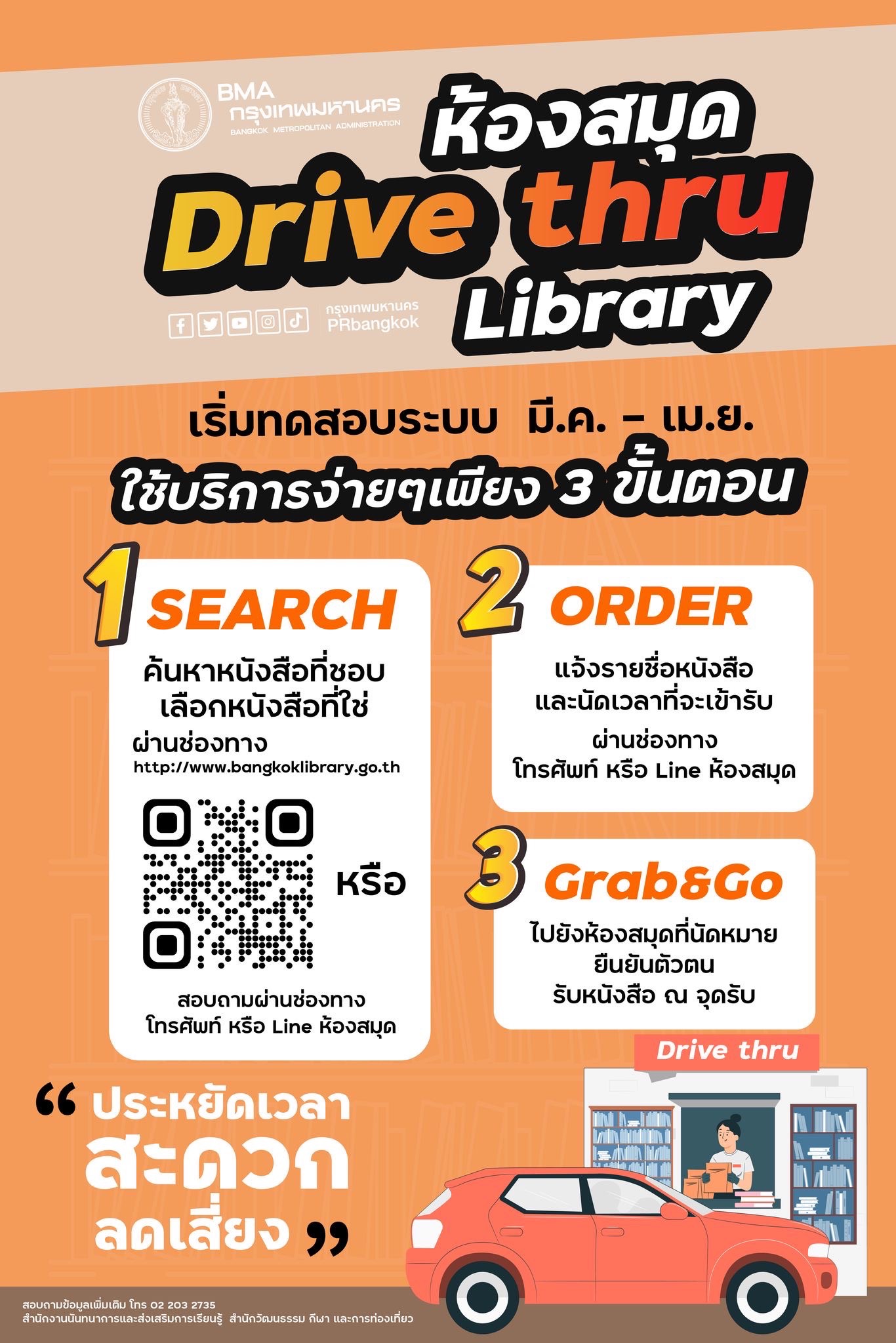 "ห้องสมุด Drive Thru Library" 