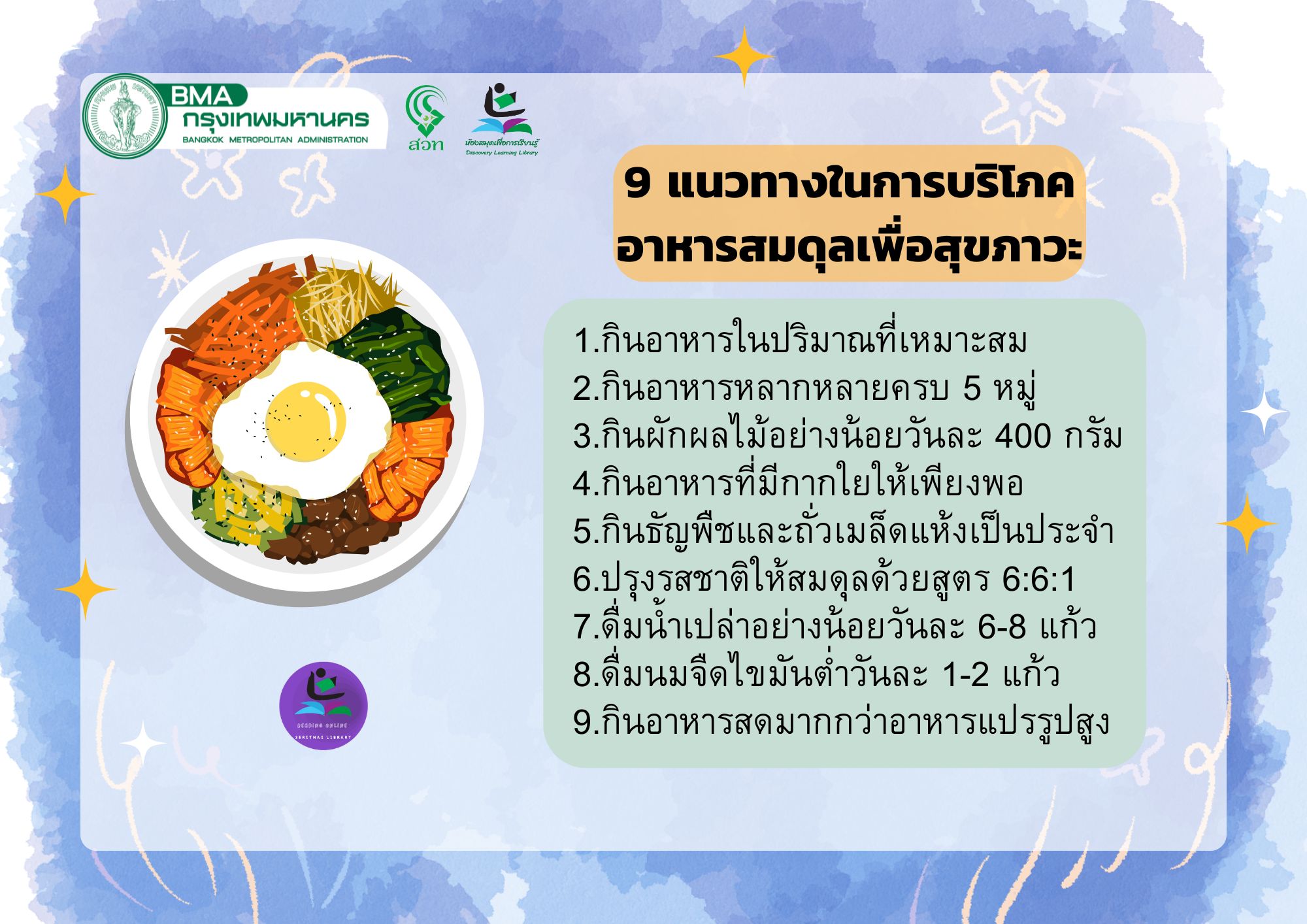 9 แนวทางในการบริโภคอาหารสมดุลเพื่อสุขภาวะที่ดี