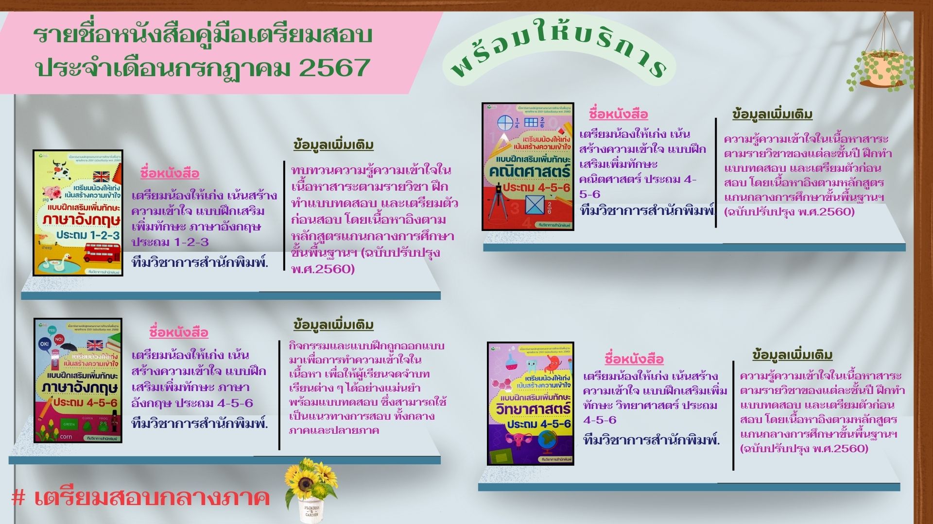 หนังสือคู่มือเตรียมสอบ