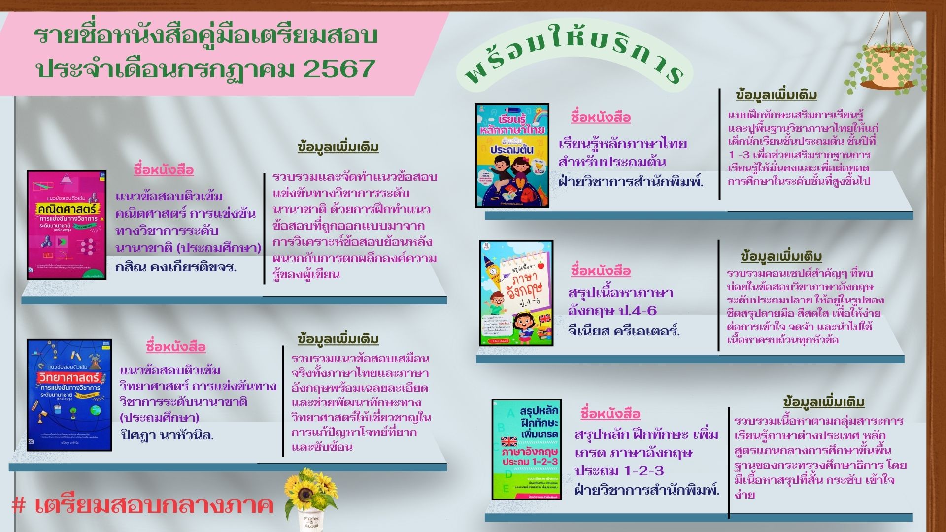 หนังสือคู่มือเตรียมสอบ