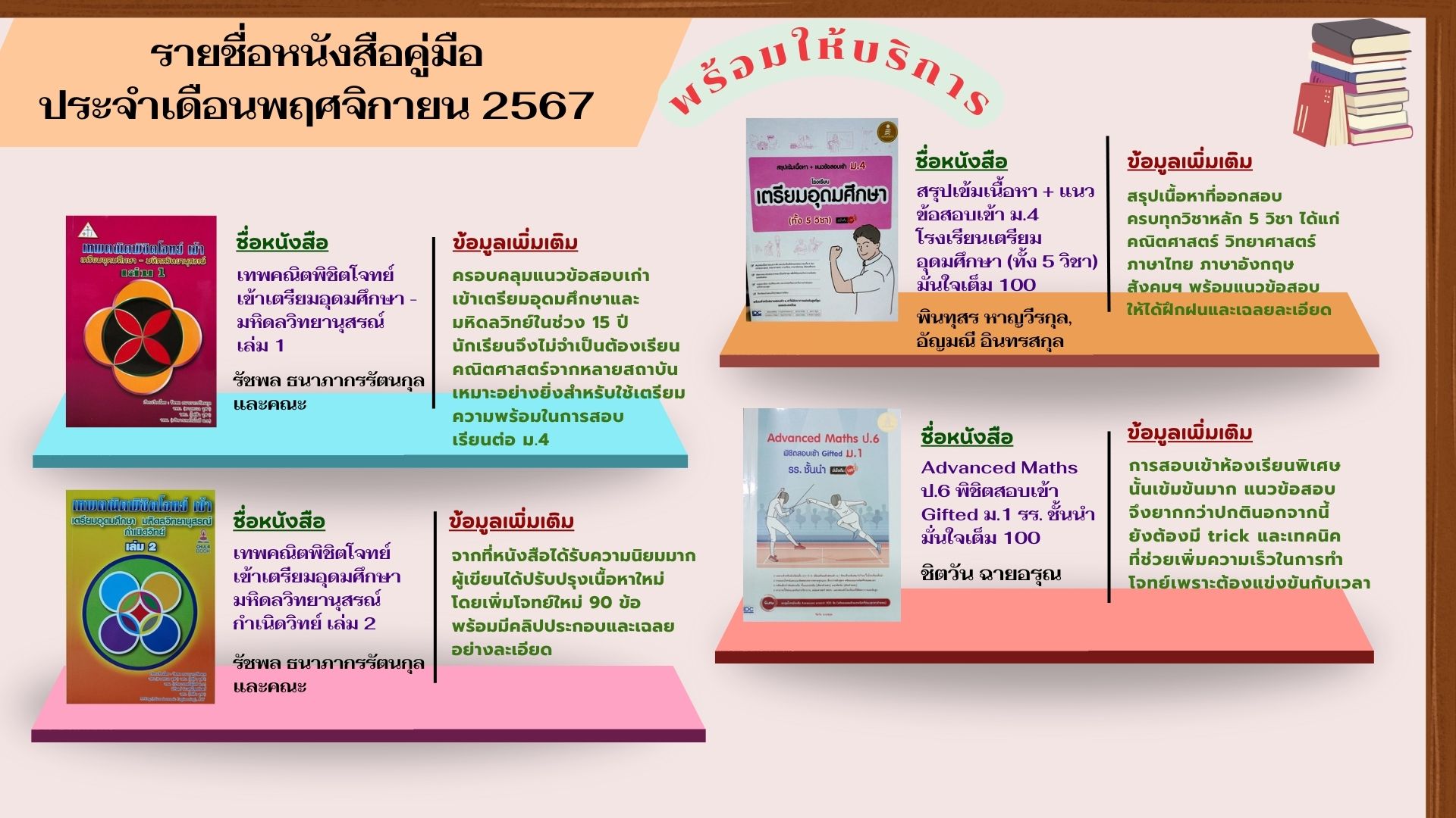 แนะนำหนังสือใหม่เดือนพฤศจิกายน 2567