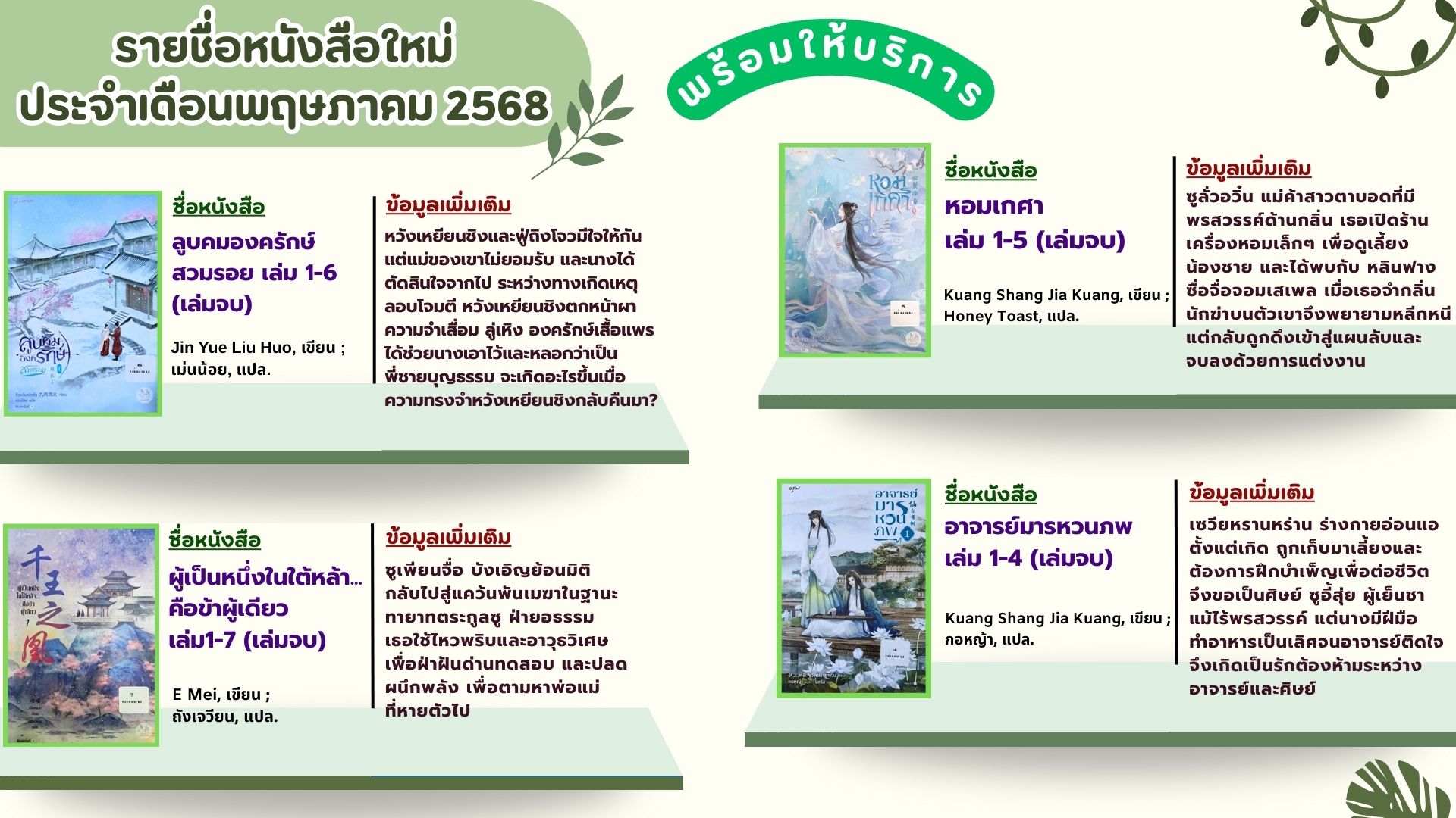 แนะนำหนังสือเดือนพฤษภาคม 2568