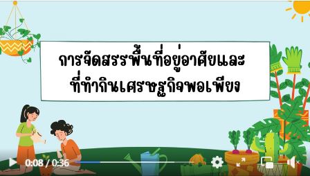 การจัดสรรพื้นที่อยู่อาศัยและที่ทำกินเศรษฐกิจพอเพียง