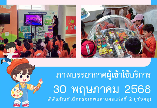 ภาพบรรยากาศผู้เข้าใช้บริการพิพิธภัณฑ์เด็กกรุงเทพมหานครแห่งที่ 2 (ทุ่งครุ) ของน้อง ๆ จากโรงเรียนนานาชาติไทย - สิงคโปร์ วันศุกร์ที่ 30 พฤษภาคม 2568